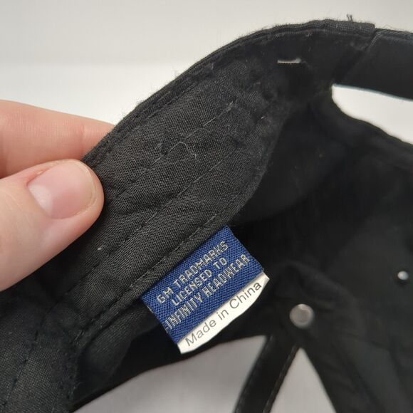 Chevrolet Strapback Baseball Cap Black One Size Adjustable Embroidered 6 Panel - Picture 8 of 9